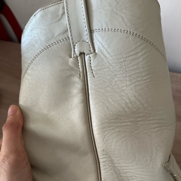 COWTOWN Mexico White Leather Cowboy Boots - Picture 10 of 12